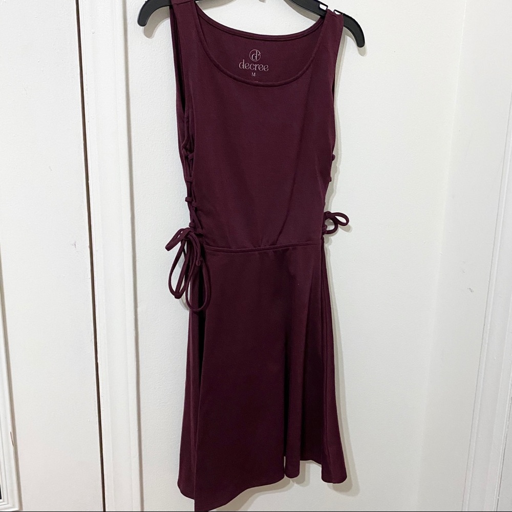 Crisscross Burgundy Tank Flare Dress